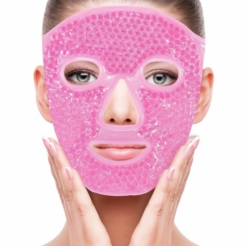 Dwustronna, żelowa chłodząco - rozgrzewająca maseczka na twarz, relaksująca AK22R