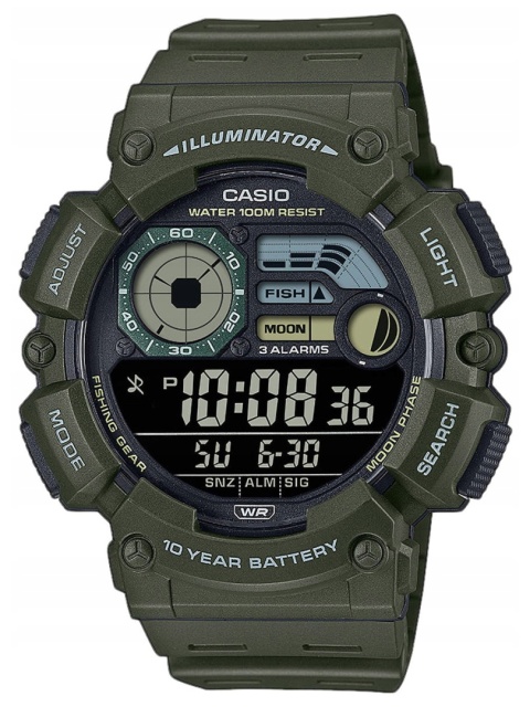 ZEGAREK MĘSKI CASIO Digital Moonphase WS-1500H-3B + BOX