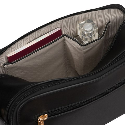 Czarna listonoszka damska mała torebka na ramię crossbody ze skóry ekologicznej - Peterson