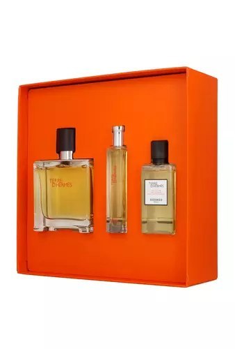 Zestaw Hermes Terre D`Hermes Parfum 75ml + Parfum 15ml + Shower Gel Hair & Body 40ml