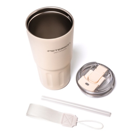 Kubek Termiczny Peterson 600ml – Stal Nierdzewna, Słomka, Ustnik