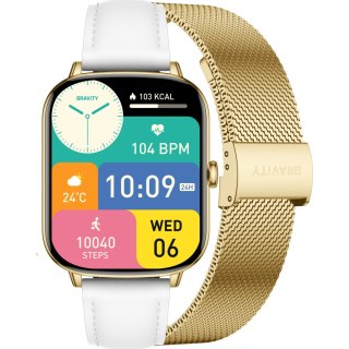SMARTWATCH DAMSKI GRAVITY GT30-2 - ROZMOWY BLUETOOTH, DODATKOWY PASEK (sg058b)