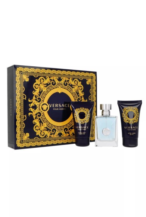 Zestaw Versace Pour Homme Edt 50ml + After Shave Balm 50ml + Hair & Body Shampoo 50ml