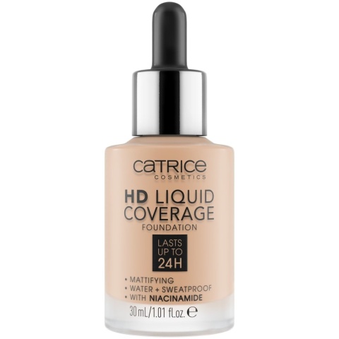 Podkład Catrice HD Liquid Coverage 050 Rosy Ash 30ml – Matujący i Wegański