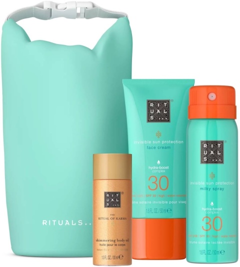 Zestaw Rituals The Ritual of Karma – Ochrona SPF 30 i Olejek z Drobinkami