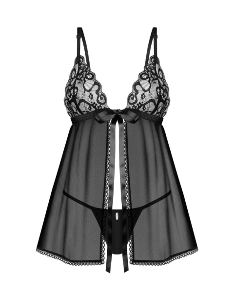 Babydoll Blomentis ze stringami Obsessive XL/2XL – zmysłowa koronkowa bielizna damska