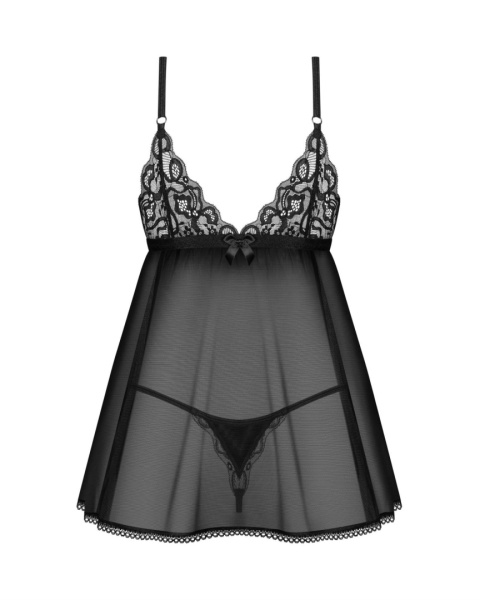 Babydoll Blomentis ze stringami Obsessive XL/2XL – zmysłowa koronkowa bielizna damska
