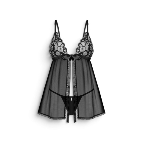 Babydoll Blomentis ze stringami Obsessive XL/2XL – zmysłowa koronkowa bielizna damska