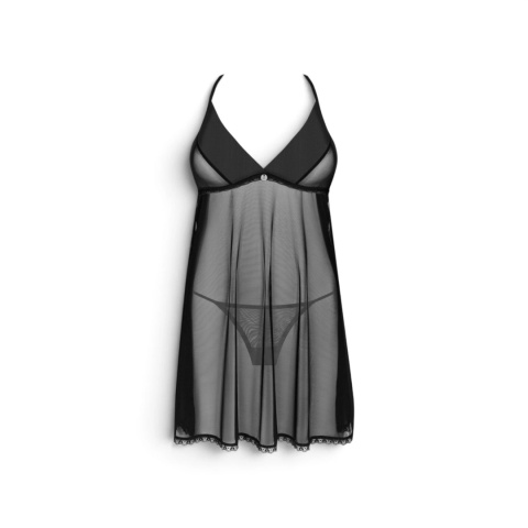 Babydoll 🖤 i stringi Latinesa Obsessive czarne XS/S – zmysłowy komplet bielizny damskiej