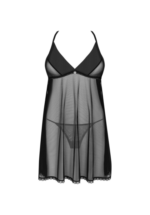 Babydoll 🖤 i stringi Latinesa Obsessive czarne XS/S – zmysłowy komplet bielizny damskiej