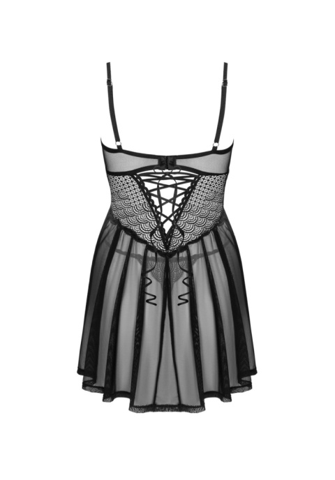 Babydoll i stringi Obsessive Chemeris czarny XS/S