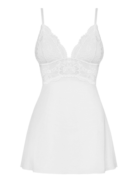 Babydoll koronkowy Obsessive biały z stringami S/M