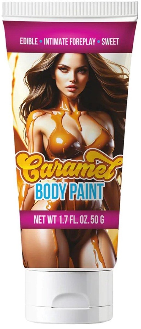 Farba do ciała o smaku karmelu Pharmquests 50 ml – jadalna farba do body paint dla par