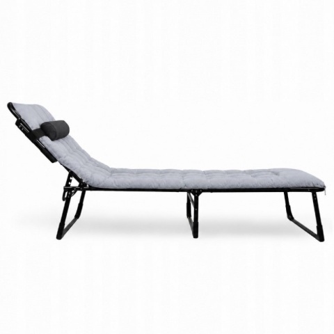Łóżko turystyczne polowe składane z materacem 190x68 cm czarne LE08SZ