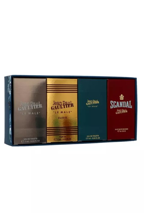 Zestaw Jean Paul Gaultier Miniatures Collection: Le Male Edt 7ml + Le Beau Edt 7ml + Scandal For Him Edt 7ml + Le Male Elixir Pa