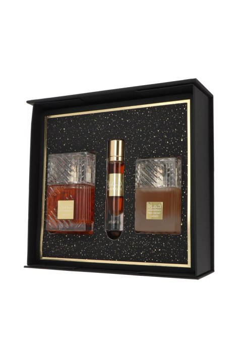 Zestaw Lattafa Khamrah Edp 100ml + Edp 12ml + Hair Mist 50ml