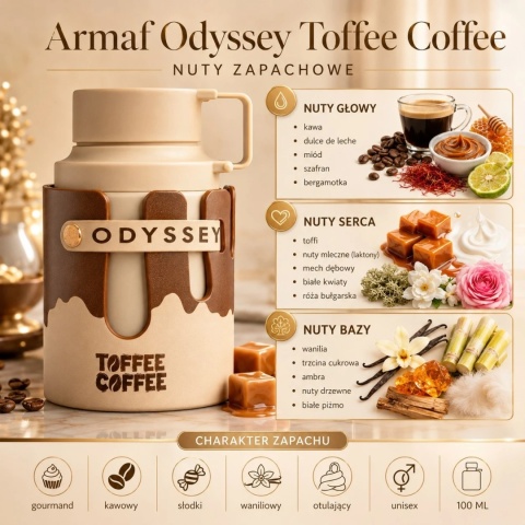 Armaf Odyssey Toffee Coffee nuty zapachowe kawa toffi wanilia i miód