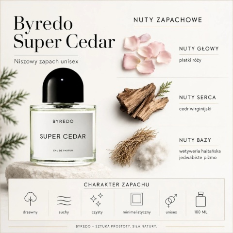 Byredo Super Cedar EDP 100 ml – niszowe perfumy unisex z cedrem