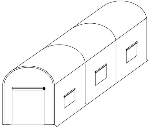 Tunel Foliowy ZIELONY z oknami - 6m2 = 300*200*200