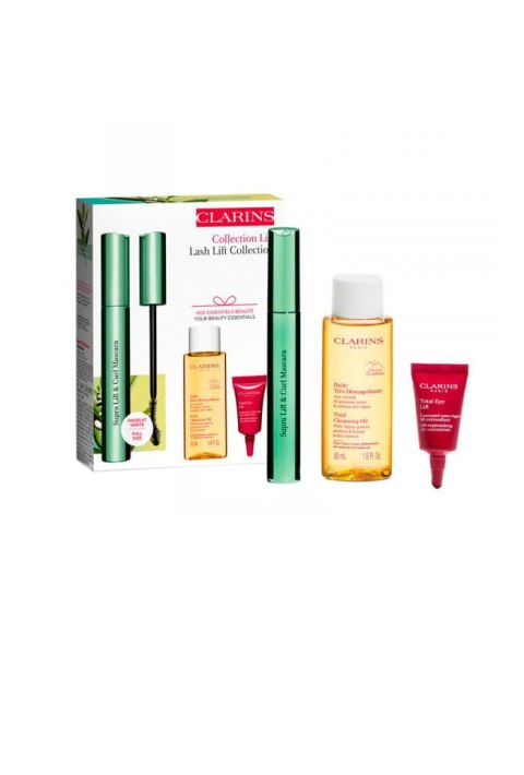 Zestaw do makijażu Clarins Mascara Supra Lift & Curl Black 8ml + Total Eye Lift Sample 3ml