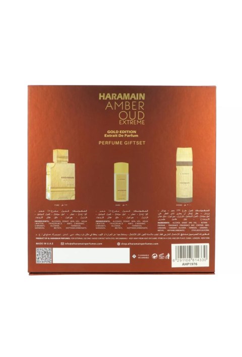 Zestaw Al Haramain Amber Oud Gold Edition Extreme Perfumes Extrait de Parfum 75ml + Extrait de Parfum 30ml + Deodorant Body Spra
