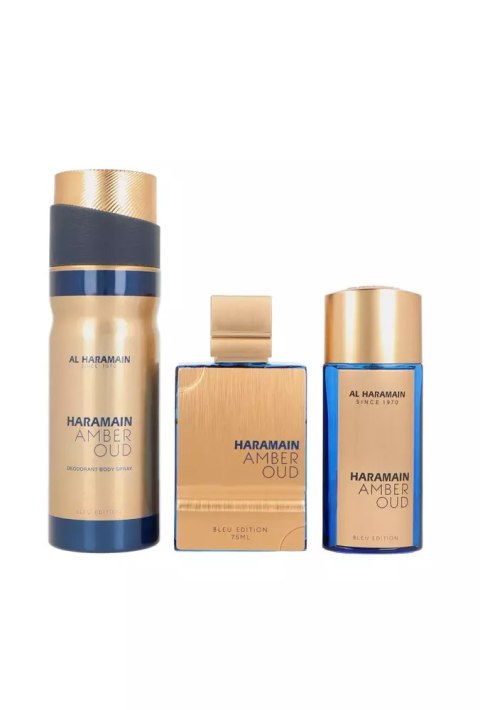 Zestaw Al Haramain Amber Oud Bleu Edition Edp 75 ml + Edp 30ml + Deodorant Body Spray 200ml