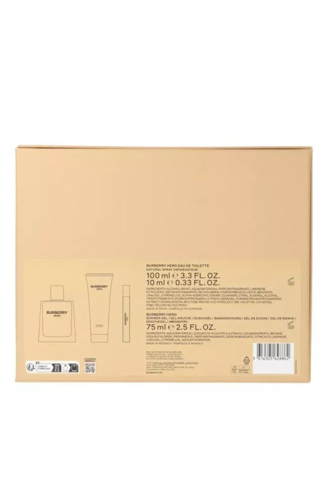 Zestaw Burberry Hero Edt 100ml + Edt 10ml + Shower Gel 75ml