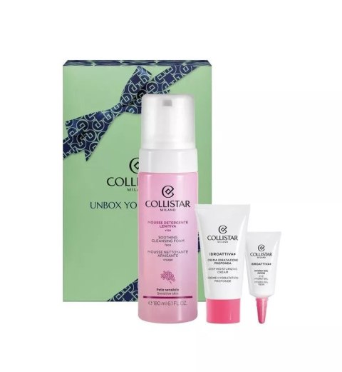 Zestaw Collistar Unbox Your Beauty Soothing Cleansing Face Mousse 180ml + Deeply Moisturizing Cream 25ml + Eye Hydro-Gel 5ml