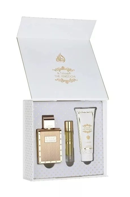 Zestaw Lattafa The Kingdom Men Edp 100ml + Edp 12ml + Shower Gel 100ml
