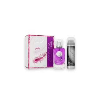 Zestaw Lattafa Mahasin Crystal Violet Edp 100ml + Deodorant 50ml