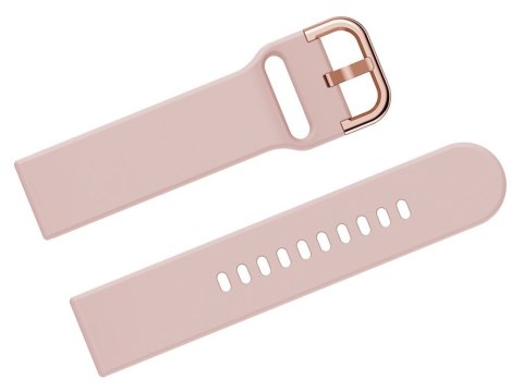 Pasek gumowy do smartwatch U01 - różowy/rosegold - 22mm