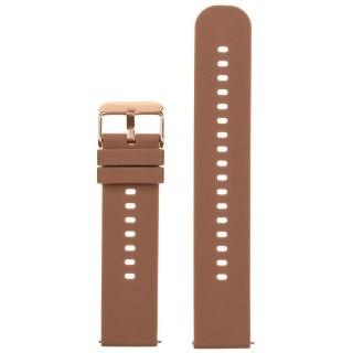 Pasek gumowy do zegarka U27 - brązowy/rosegold - 20mm