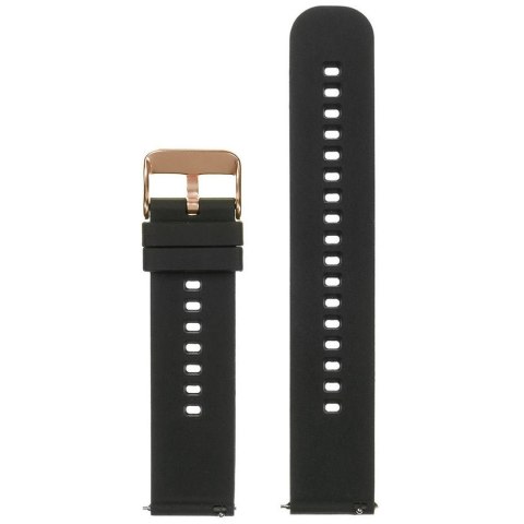 Pasek gumowy do zegarka U27 - czarny/rosegold - 20mm