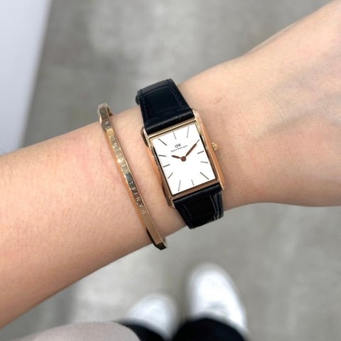 ZEGAREK DAMSKI DANIEL WELLINGTON Bound Black Crocodile Rose Gold DW00100693 + BOX