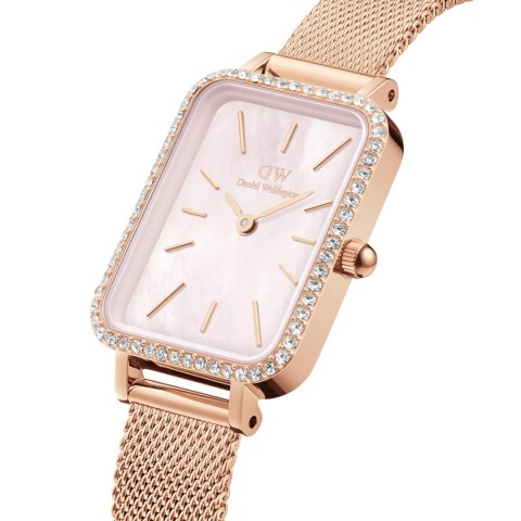 ZEGAREK DAMSKI DANIEL WELLINGTON Quadro Lumine Bezel Melrose Pink DW00100669 + BOX (zw519j)