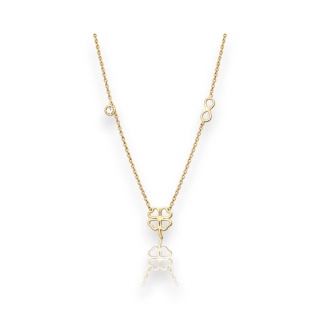 Naszyjnik stal szlachetna pozłacana 14k złotem, celebrytka KONICZYNKA, cyrkonia