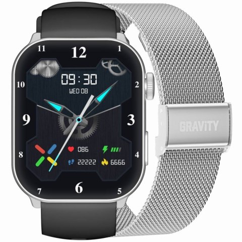SMARTWATCH UNISEX GRAVITY GT28-9 - ROZMOWY BLUETOOTH, DODATKOWY PASEK (sg037i)
