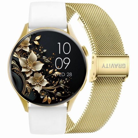 SMARTWATCH DAMSKI GRAVITY GT11-2 - AMOLED, DODATKOWY PASEK (sg044b)