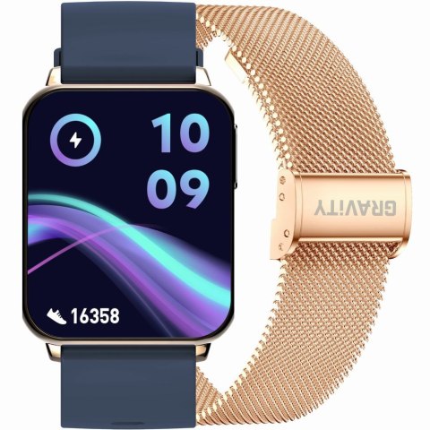 SMARTWATCH UNISEX GRAVITY GT17-2 - AMOLED, DODATKOWY PASEK (sg038b)
