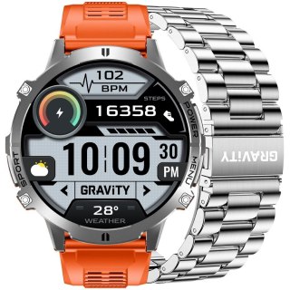 SMARTWATCH MĘSKI GRAVITY GT42-4 - AMOLED, DODATKOWA BRANSOLETA (sg056d)