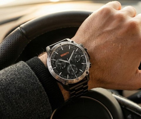 SMARTWATCH MĘSKI GRAVITY GT46-1 - AMOLED, DODATKOWA BRANSOLETA(sg055a)
