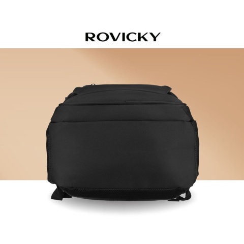 Duży, podróżny plecak z poliestru w czarnym kolorze, idealny na bagaż podręczny - Rovicky