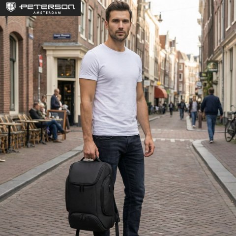 Pojemny plecak na laptopa z portem USB - Peterson