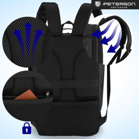 Pojemny plecak na laptopa z portem USB - Peterson