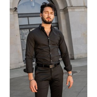 Elegancki, skórzany pasek męski z klamrą automatyczną - Peterson