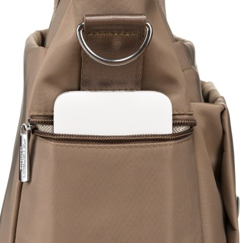 Torebka shopper z paskiem na ramię beżowa - Peterson