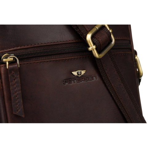 Torba męska crossbody z gładkiej skóry naturalnej - Peterson