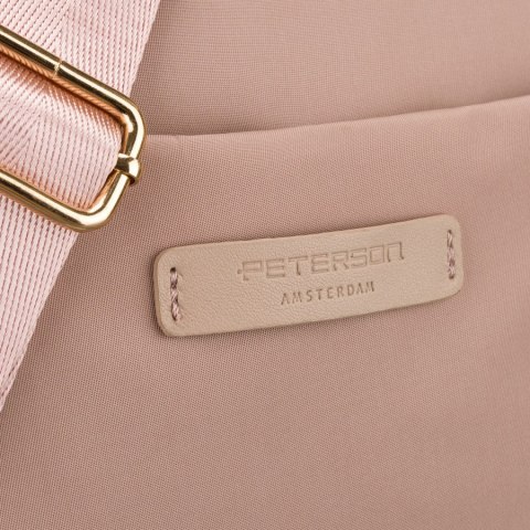 Różowa, nylonowa listonoszka damska zamykana suwakiem i klipsem magnetycznym - Peterson