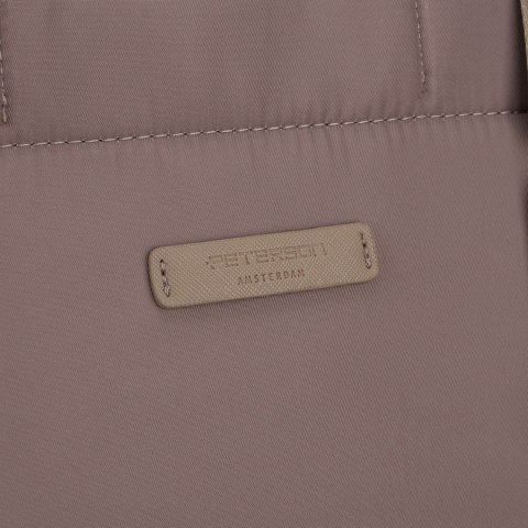 Shopperka damska z nylonu w beżowym kolorze zamykana klipsem magnetycznym - Peterson