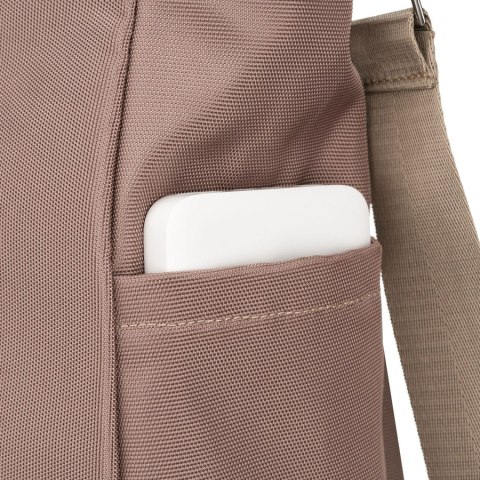 Beżowa torba damska z przegrodą na laptopa wykonana z poliestru - Peterson
